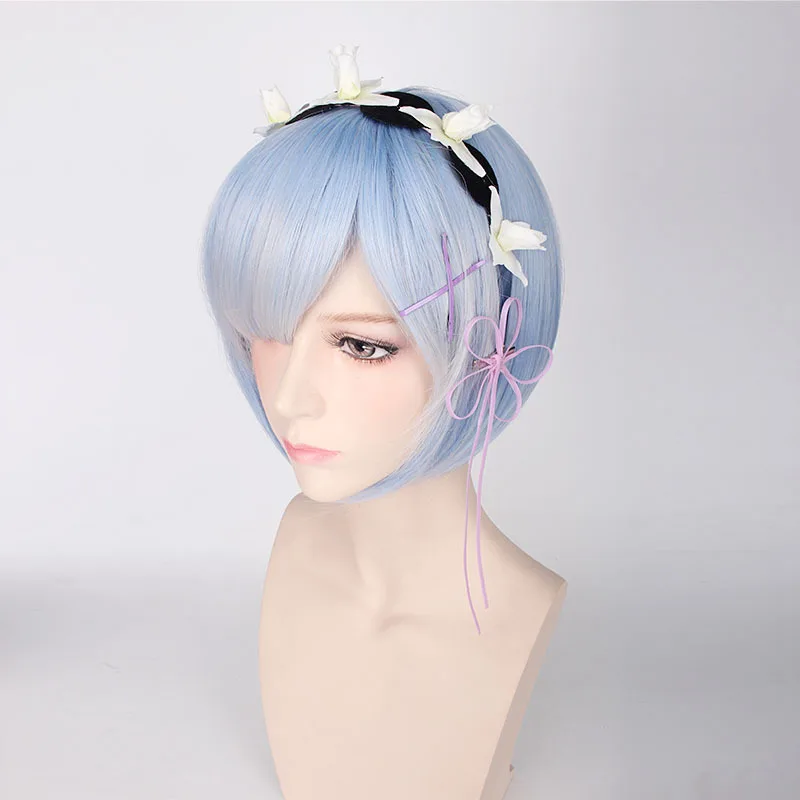 Starting from Scratch in Another World, the Ram Rem Cosplay Wig Simulates the Scalp Synthetic Fiber Wig - view 5