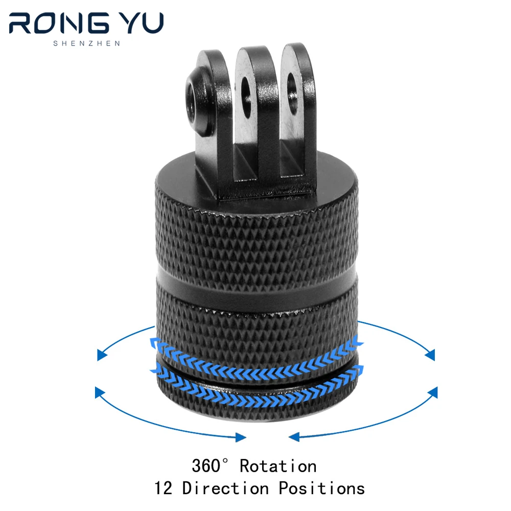 

Вращающийся на 360 градусов Алюминиевый Штатив с креплением адаптер с головкой 1/4 винтовой коннектор для GoPro Hero 12 11 10 9 8 6 Dji аксессуар