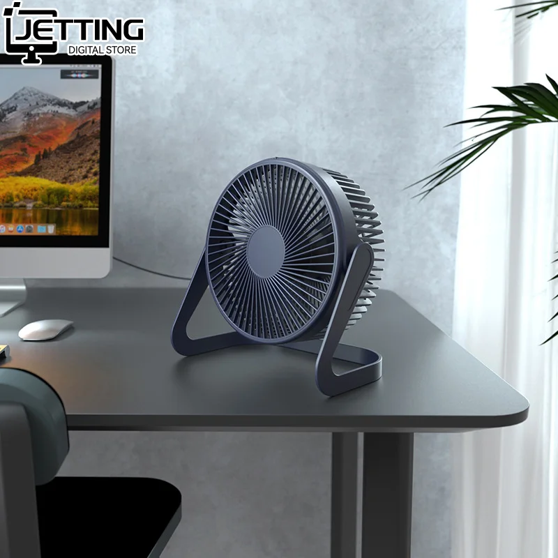 1 Piece 5 Inches Small Desk Cooling Usb Power Portable Fan Super Mute Cooler 360 Degree Rotation Fan For Home Mini Desktop Fan