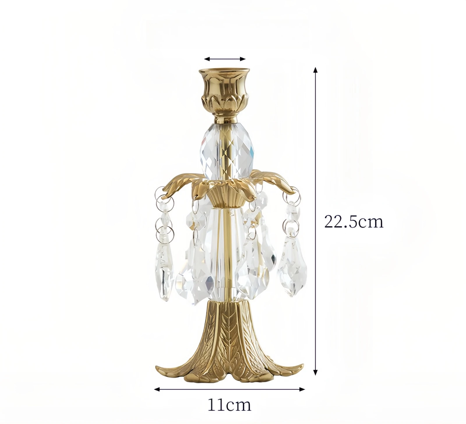 European Retro Candlestick Ornament Home Restaurant Atmosphere Glass Pendant Candlestick Ornament