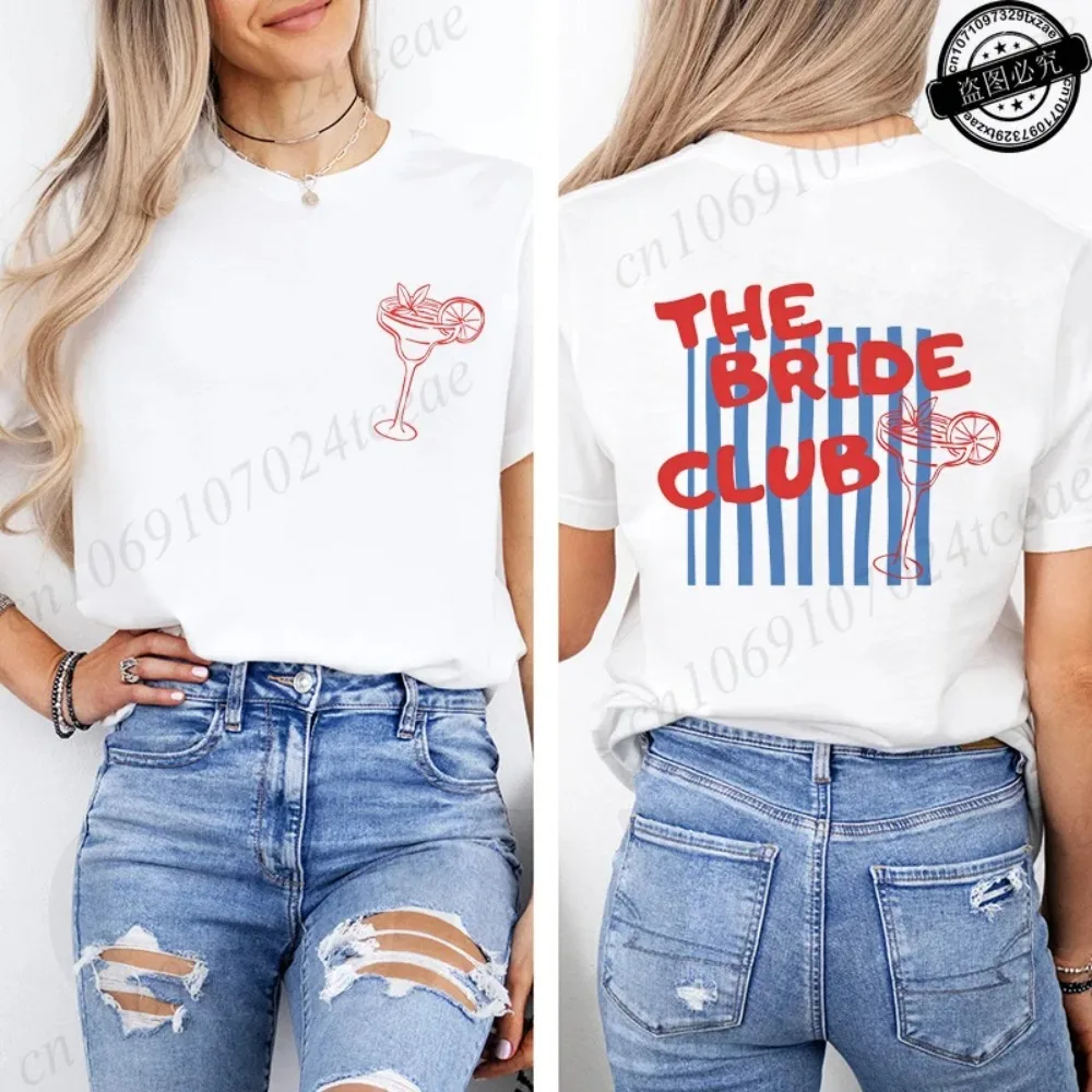 The Bride Club Bachelorette Party T-Shirt Women Retro Graphic Tee T-Shirt Bridal Fashion Bridesmaid Team Top 2026 Wedding Outfit