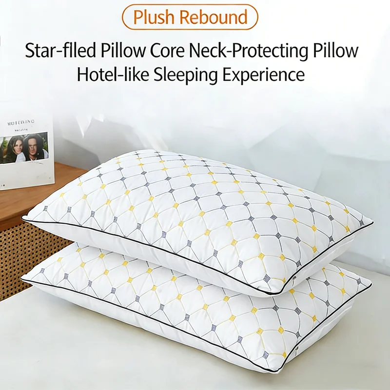 Super Soft Pillow High Rebound Soft Comfortable Bedroom Sleep Pillow Help Sleep Care Cervical Spine Five-star Hotel Pillow Core