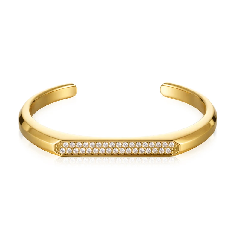 

VAROLE Light Luxury Zircon Design Bracelet For Women Gold Color Cuff Bracelet Fashion Jewelry Direct Operated Store