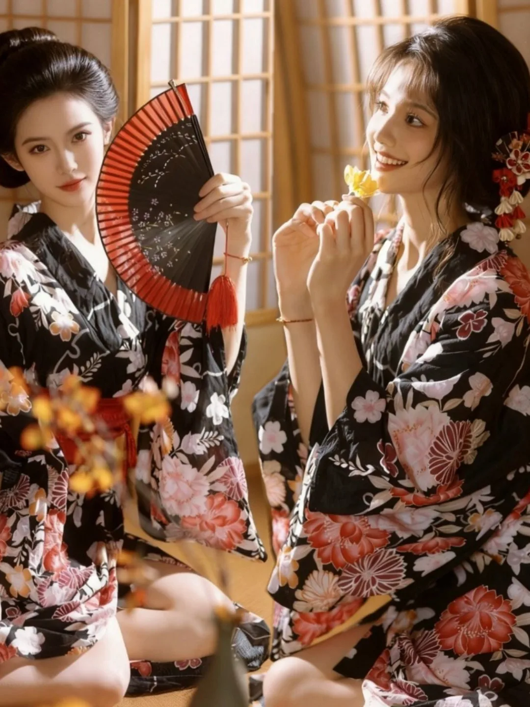 

Traditional Japanese Kimono Bathrobe Photography Improved Clothing Style Japanese God Girl New Dress Photography Dress