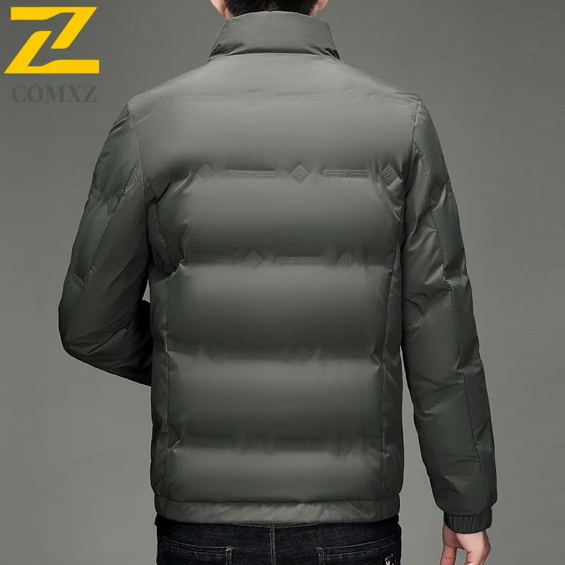 COMXZ 2025 Mens Winter Fleece Thick Puffer Softshell Jacket Outdoor Business Elderly Father Warm Tactics lightweight Windbreaker