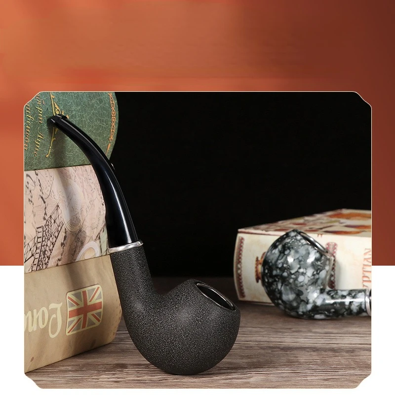 

New Retro Acrylic Durable Resin Smoking Pipe Tobacco Pipes Cigar Gift Durable Smoking Tools 1pc