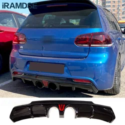 Golf R Rear Diffuser for Volkswagen Golf MK6 R20 2008 to 2012 Glossy Black Car Body Kit Lip Bumper Spoiler Plastic Splitter