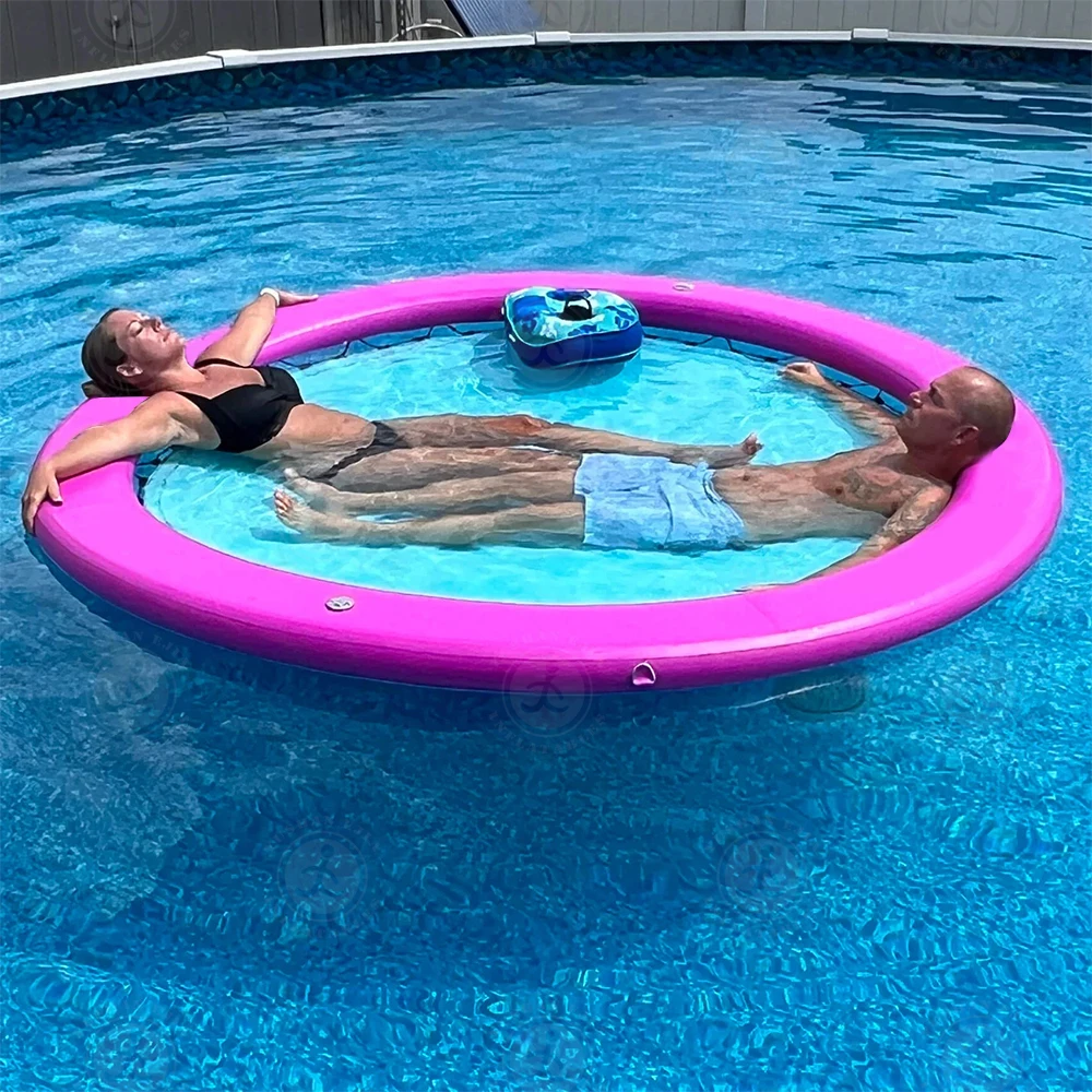 

Inflatable Floating Water Hammock, Pool Lounger Mattress with Net, Summer Fun Swimming Pool Accessory