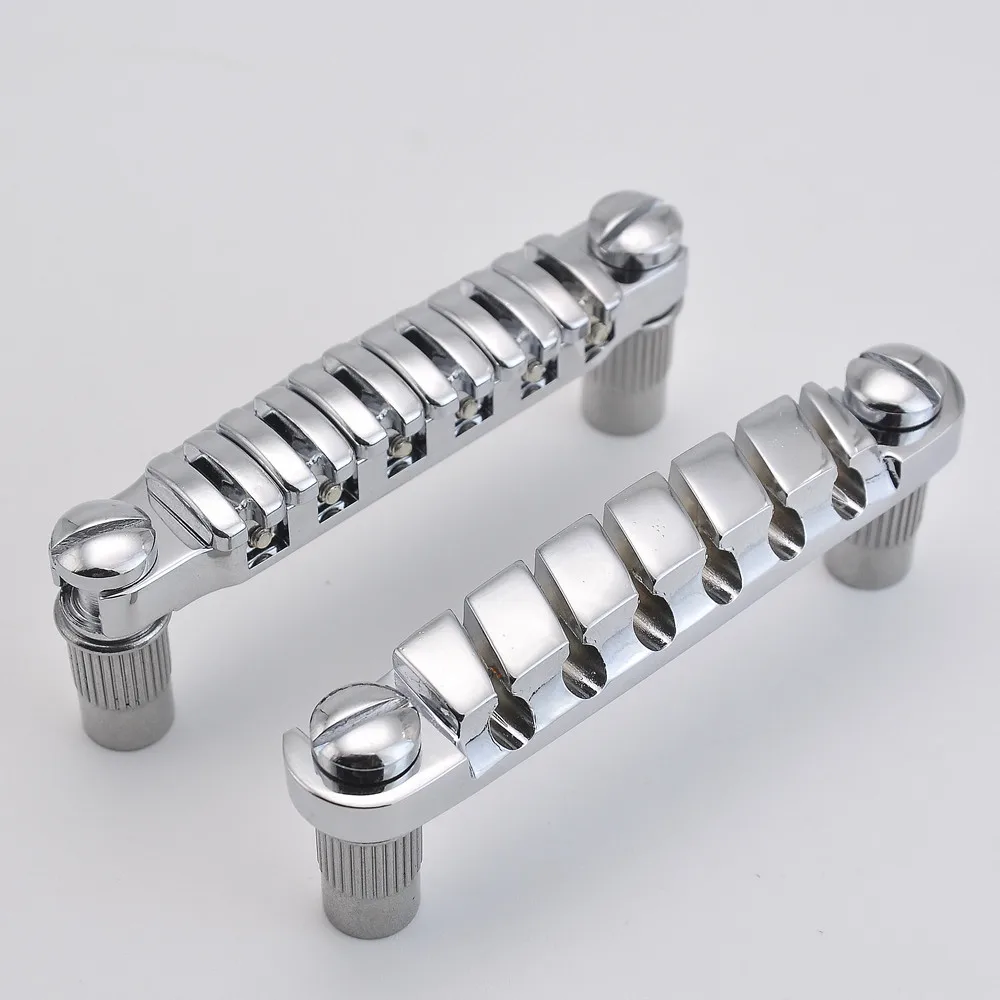 

Tune-O-Matic Bridge Quick Change III Style Roller Bridge for LP Electric Guitar Chrome Silver
