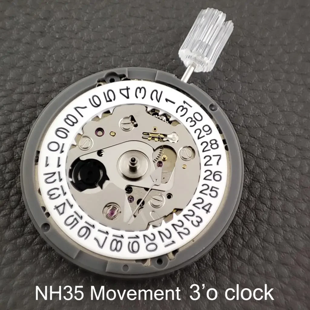 High Accuracy Japan NH35A Automatic Mechanical Movement NH35 White 3 o'clock Date Automatic Self-winding