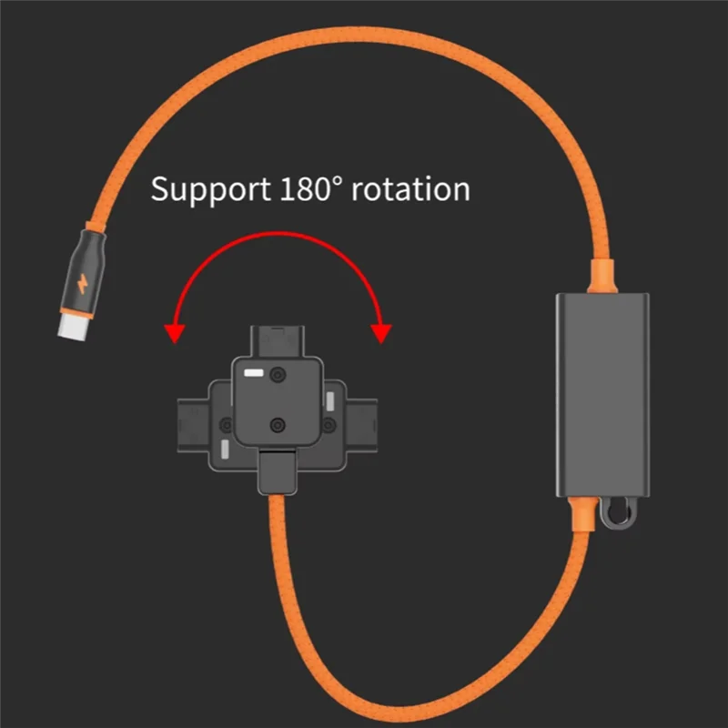 ABGI-DT-PD 20 V-마운트 충전기 브레이드 케이블 D-Tap - USB-C PD 카메라 및 휴대폰용 고속 충전