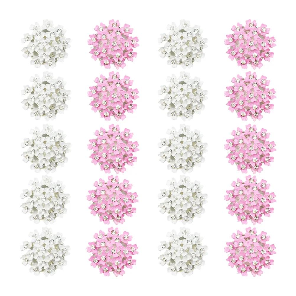 

20 Pcs Rhinestone Accessories Hair DIY Gypsophila Babysbreath Alloy Decorative Embellishments for Wedding Party Banquet Elegant