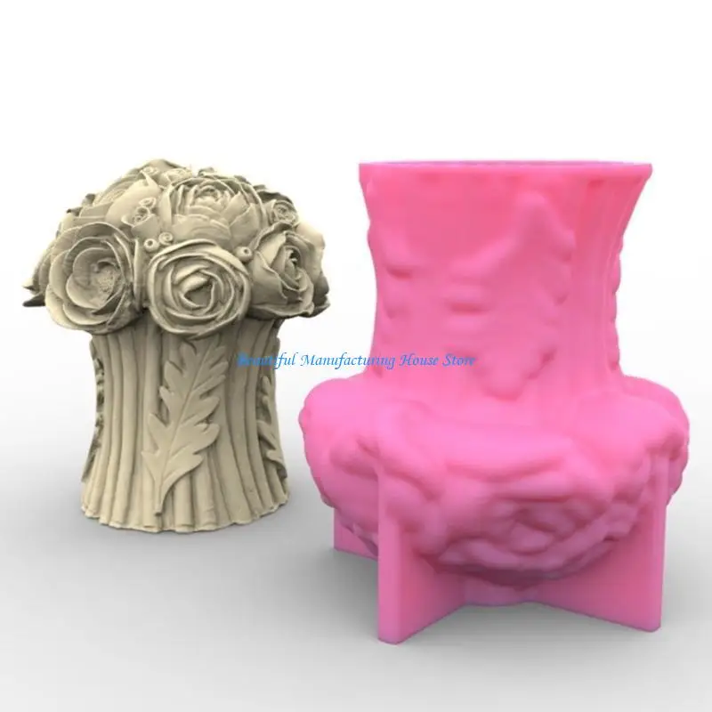 E56A زهرة الورد قوالب السيليكون قالب راتنجات الايبوكسي لتقوم بها بنفسك قوالب شموع الجدول زخرفة صنع أداة لصنع اللوازم الحرفية