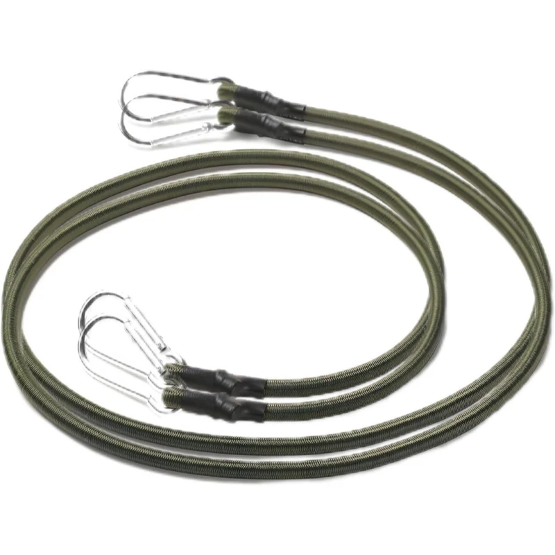 2 Stück elastisches Seil mit Aluminiumhaken, 8 mm stoßdämpfendes Seil, flexibles Zeltseil, Gepäckbindeseil für Outdoor-Camping und Wandern