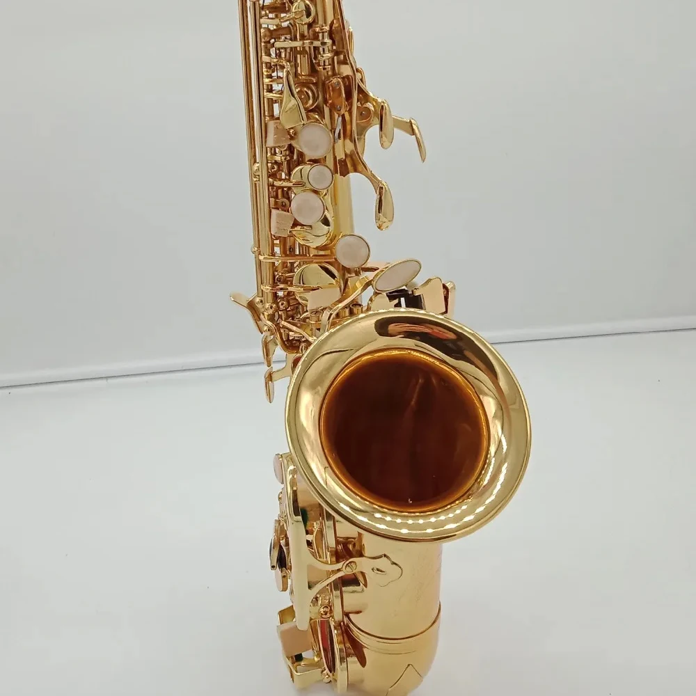 High quality Bb Brass Curved soprano saxophone Scw020 Gold Professional playing instrument curved soprano sax with case