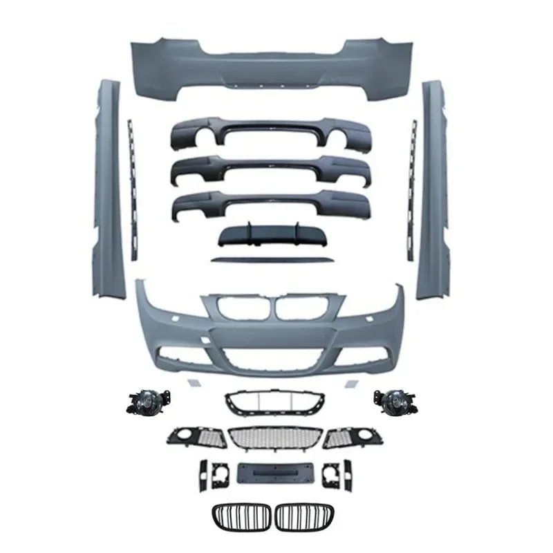 For  E91 E90 Accessories M Tech BodyKit for  318i 328i Facelift M Sport Front Bumper E90 Rear Bumper BodyKit Rear Bumper