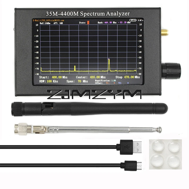 Spectrum Analyzer 35M-4400M Big LCD Screen Wireless Signal Detector for Radio WiFi GSM Camera Search Full-Range RF Detector