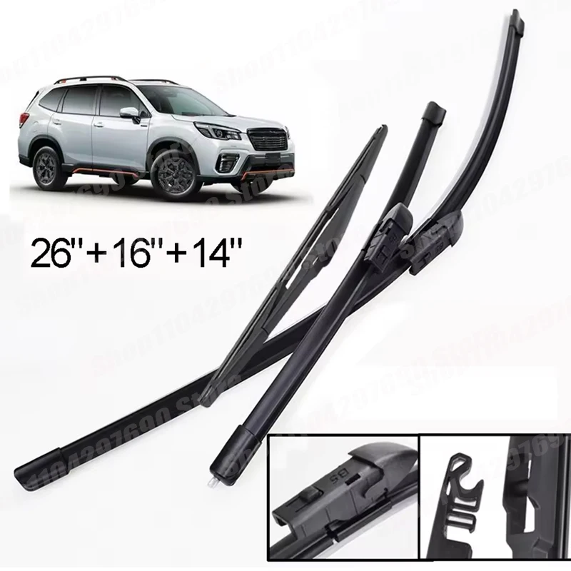 

Wiper LHD Front & Rear Wiper Blades Set For Subaru Forester SK 2019 - 2023 Windshield Windscreen Window Brush 26"16"14"
