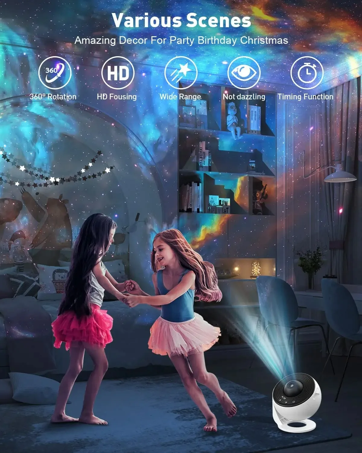 13 in 1 Star Projector, Night Light Galaxy Projector Starry Sky Projector 360° Rotate Planetarium Lamp For Kids Bedroom Deco 
