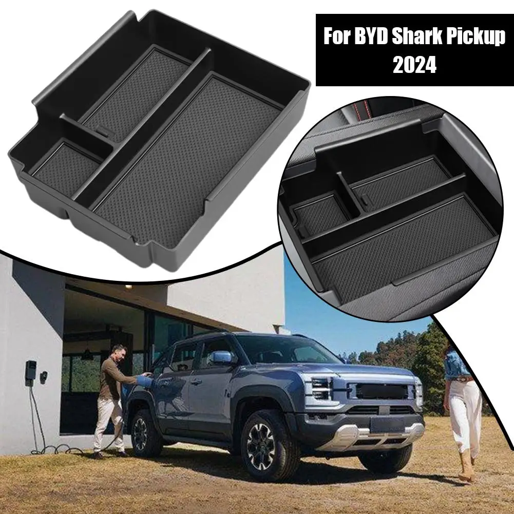 

For BYD Shark 2024 2025 Center Console Armrest Storage Accessories Organizers Car Black Interior Tidying Box Car Accessorie O6H0