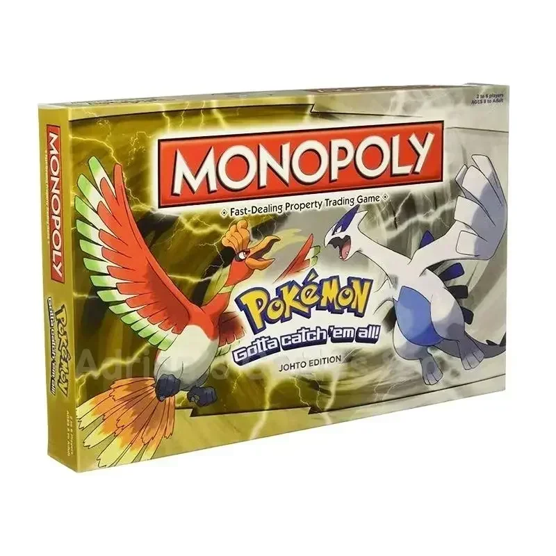 Cartoon Pokemon Pikachu English Version Monopoly Real Estate for adults and children 2-6 people party birthday Game kdis Gifts