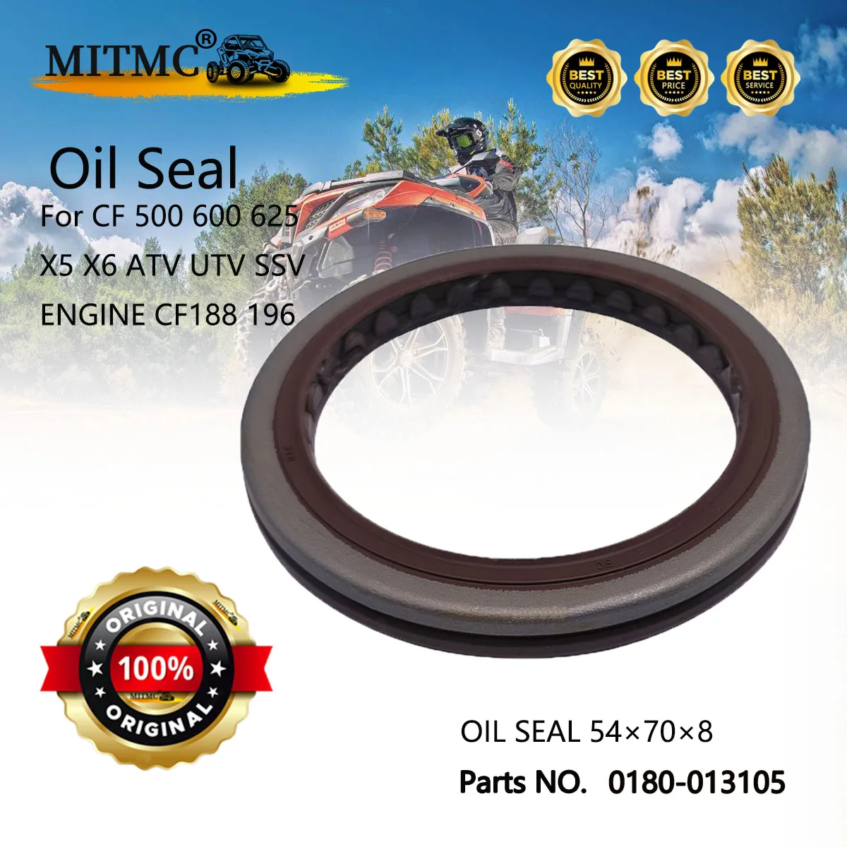 

Oil Seal For CF 500 600 625 X5 X6 ATV UTV SSV ENGINE CF188 196 CVT Housing 0180-013105