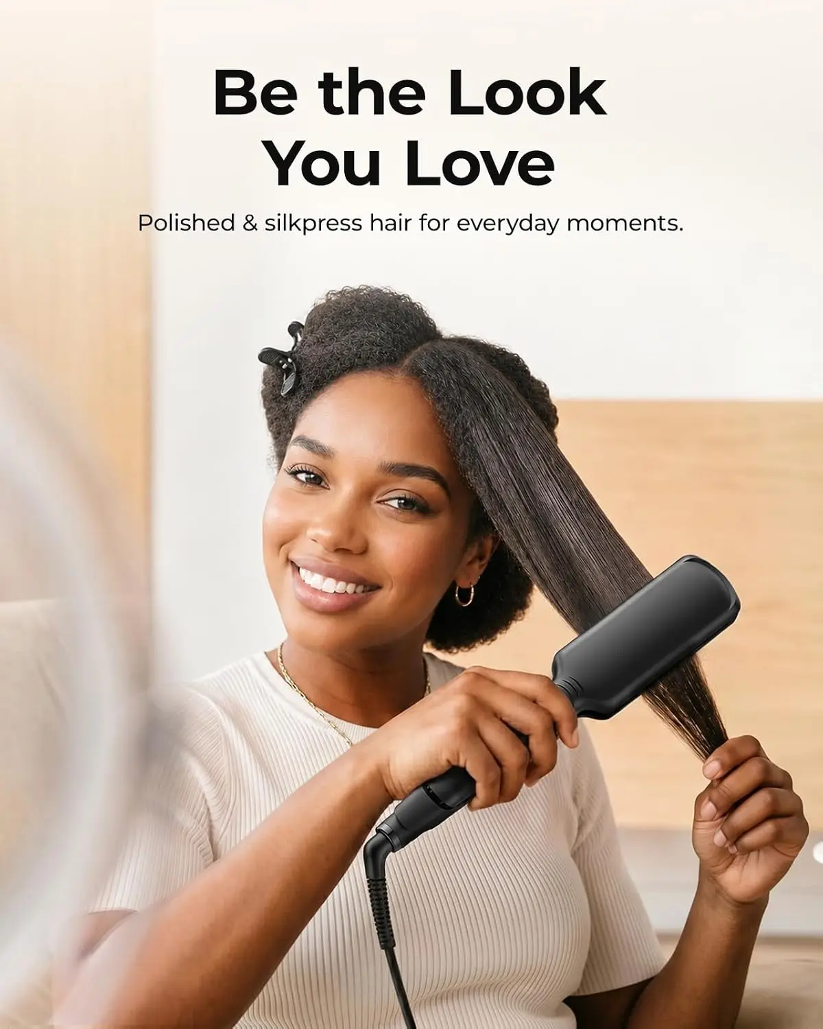 Titanium Flat Iron: Hair Straightener for Thick Hair, 2-Inch Wide Plates, Fast & Smooth Styling view 5