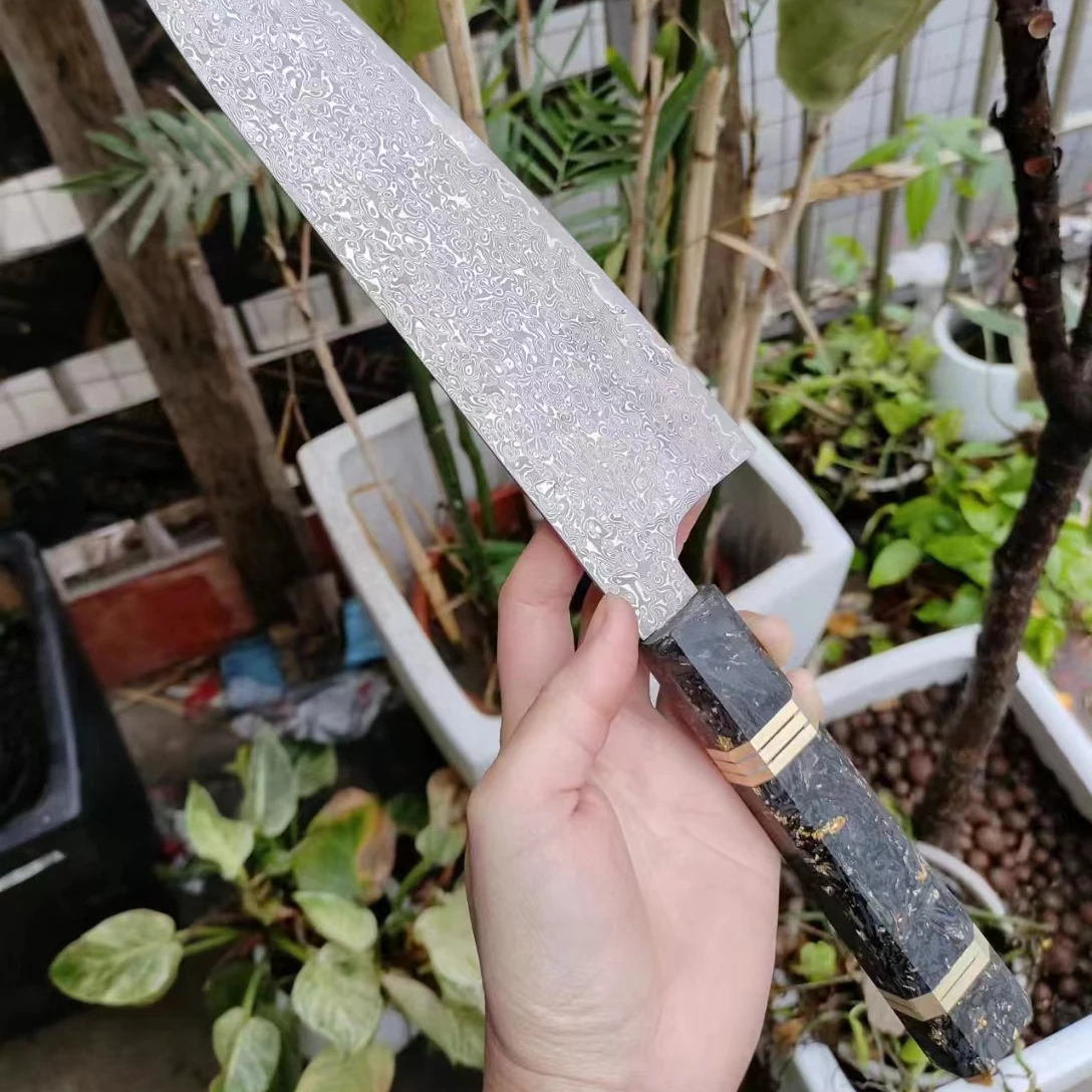 Chef Knife 67 Layer Damascus Steel Blade Sharp Cleaver Sashimi Slicing Sushi Gyutou Kitchen Knives Carbon Fibre & Resin Handle