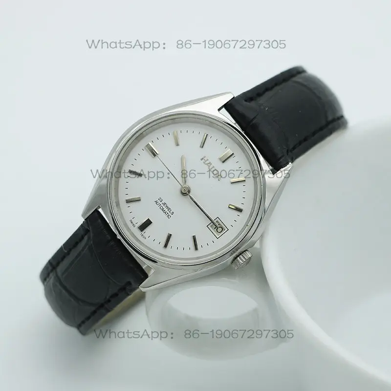 

Haida Watch Old Shanghai Classic Simple White Dial Three-Hand Steel Bracelet Automatic Mechanical Men’s Watch