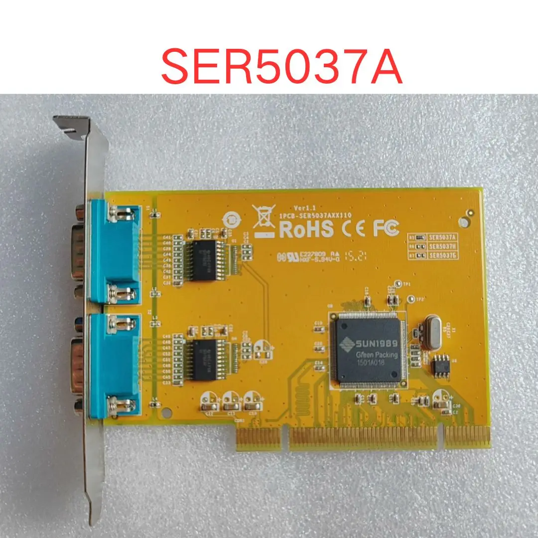 used SER5037A RS-232 2-port PCI serial communication card test OK Fast shipping