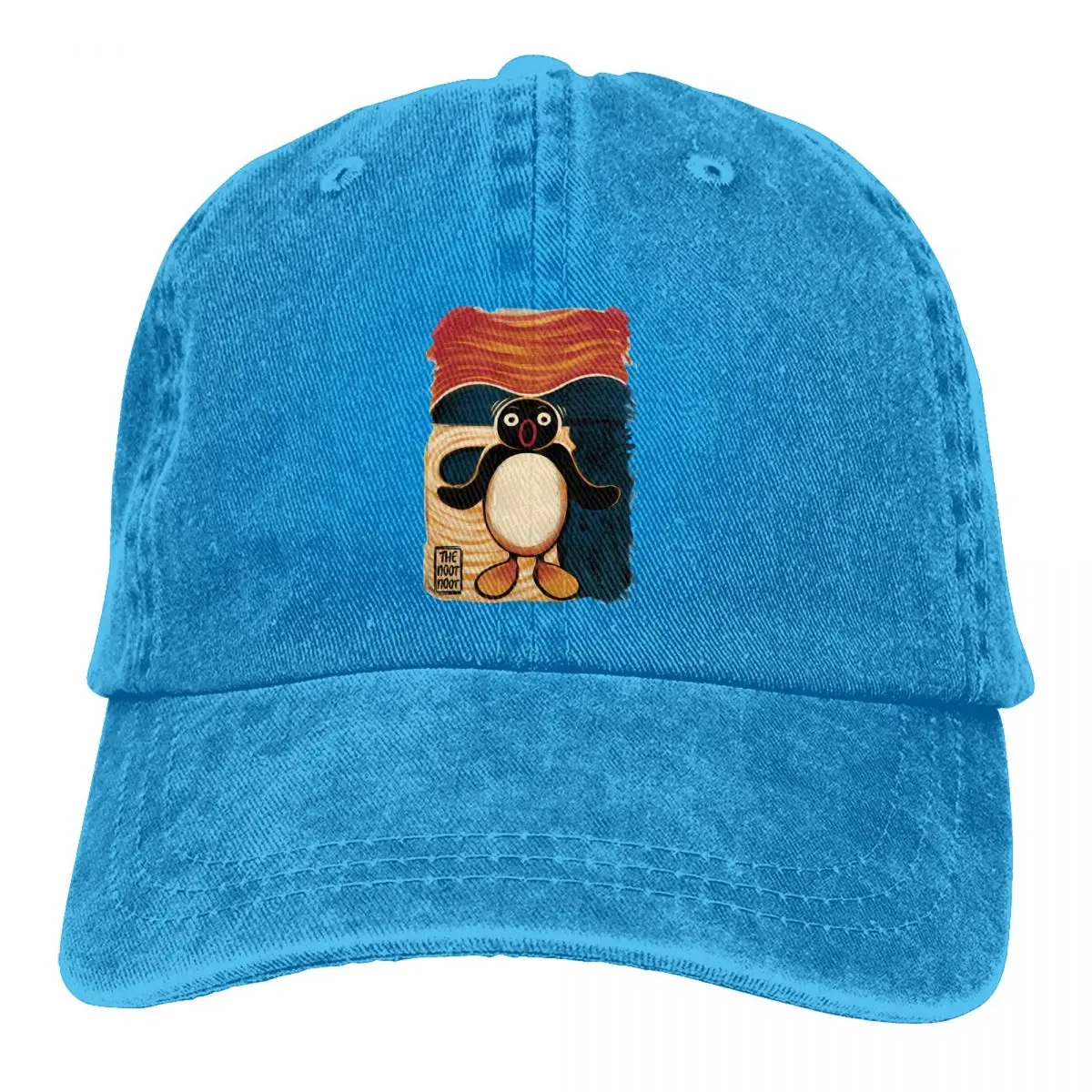 Washed Men's Baseball Cap Scream Trucker Snapback Caps Dad Hat Pingu Noot Noot Golf Hats