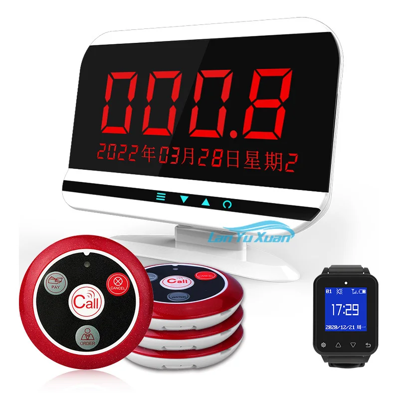 Wireless Calling Pager System Guest Table Call Button Paging Waiter Pager Receiver Beeper Service Calling System for Restaurant