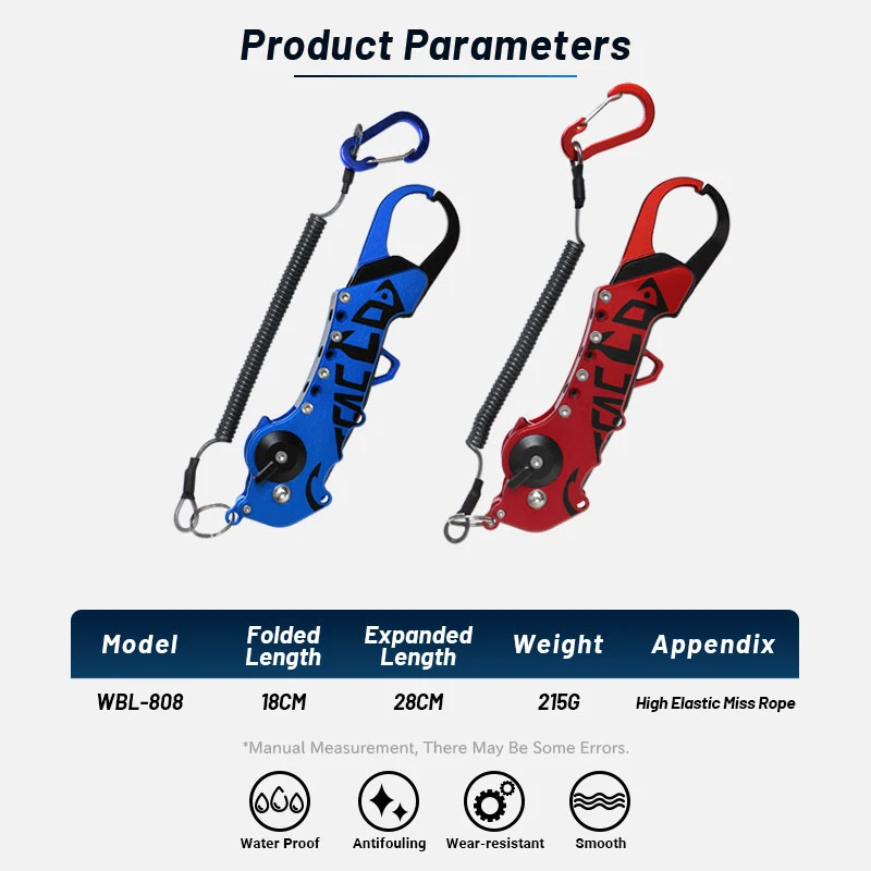 TEASER Fish Grip Portable Fishing Tackle Accessories Plier Set Fish Lip Clip Tool Fishing Control Hook Gripper Retention Rope