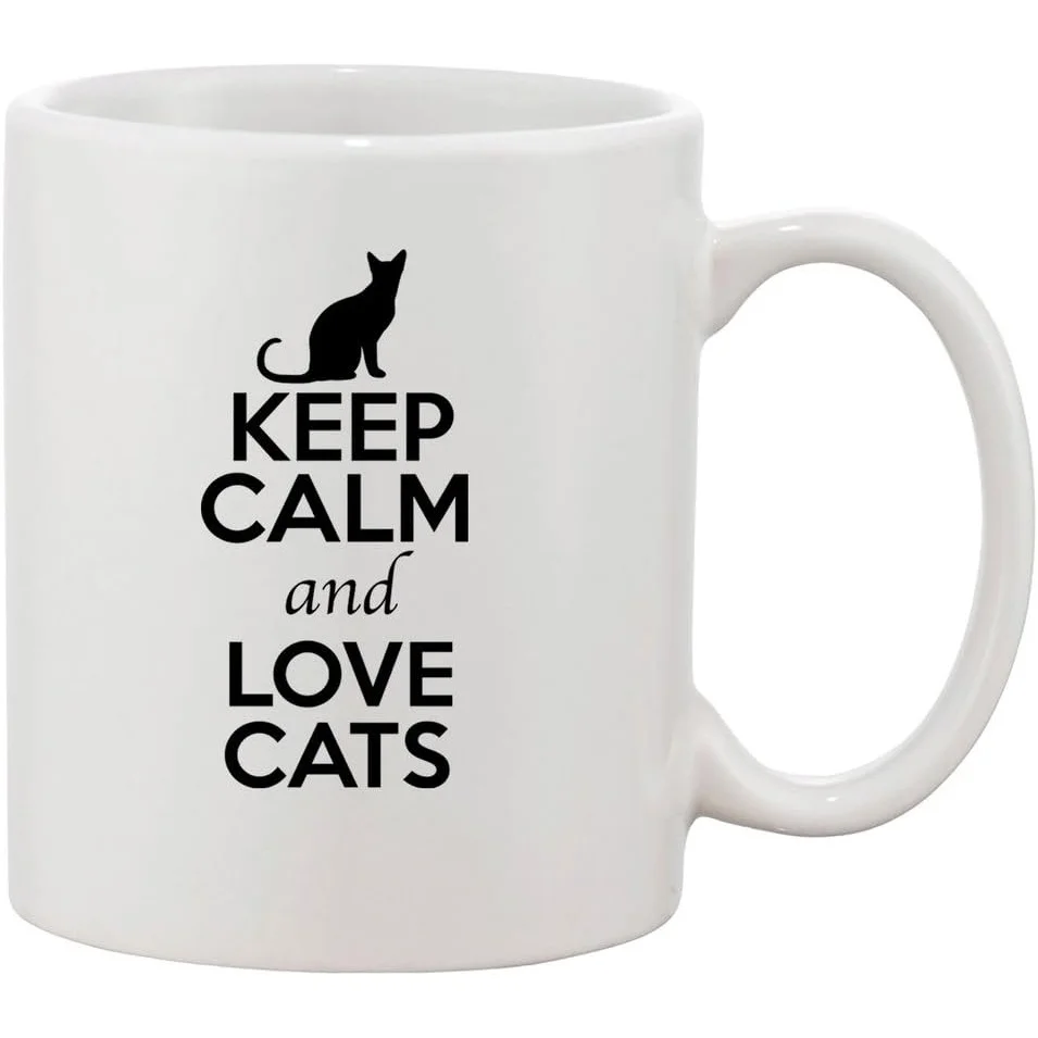 Ceramic Coffee Mug Stay Relaxed Feline Design 11oz Gift for Cat Lovers  ceramic mug