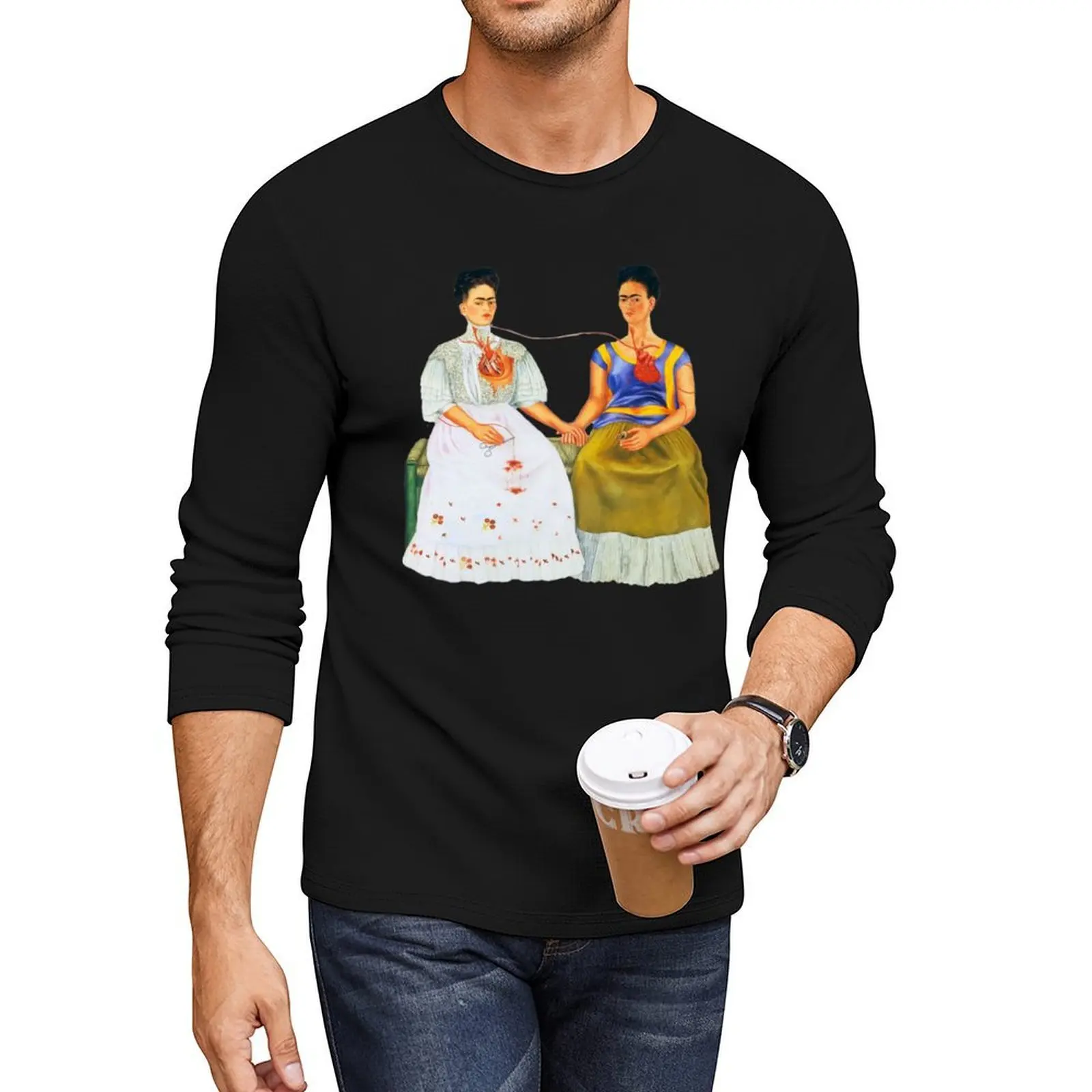 

the two fridas (for real) Sticker Long T-Shirt plain t-shirt oversized t shirt kawaii clothes slim fit t shirts for men