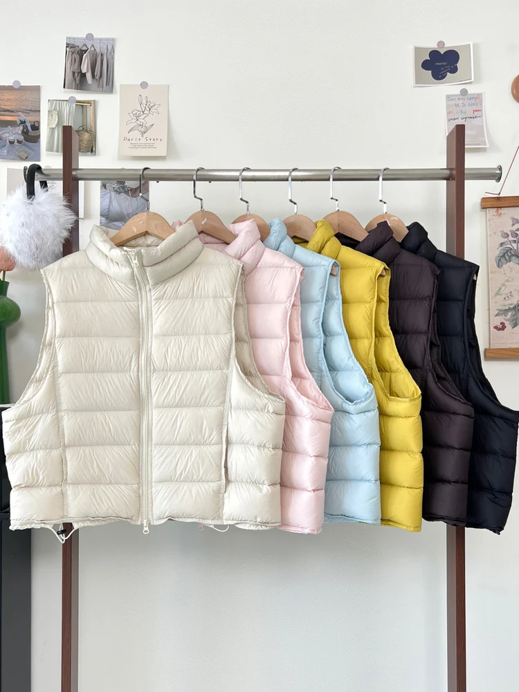 

Korean Sle Stand Collar Thiened Cotton Vest Women's Pure Color Faionable Versatile Anti-Aging Autumn Winter New Arrival