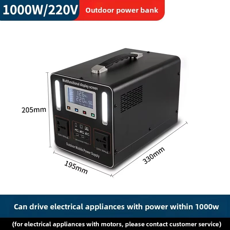 500W-1000W Portable Power Station Emergency Backup Power Supply AC USB Type-C Multi Ports Power Bank for Outdoor Camping Home