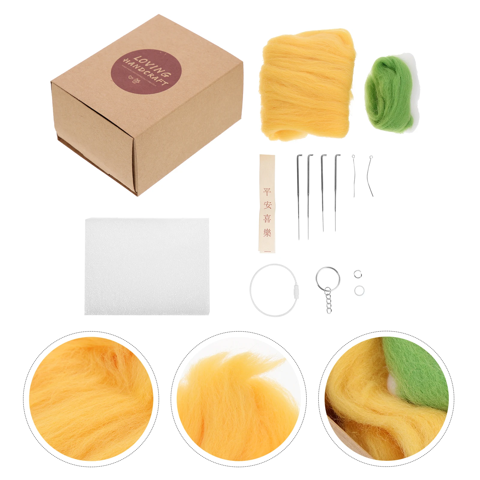 

1 Set Wool Keychain Craft Kit Simulated Fruit Pendant Tools For Kids New Year Gift Felt Pendant Felting Crafts Diy Felt Decor