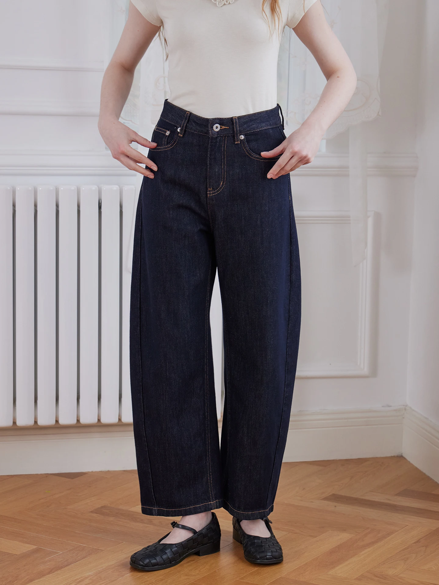 

Женские джинсы Deep Blue 3D из хлопкового денима, винтажные, с высокой талией, широкими штанинами, повседневные, длинные брюки, бренд Yonder, весна-лето