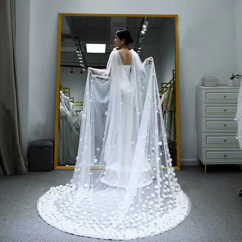 Princess Wedding Cape Lace Appliques Bride Jackets For Strapless Bridal Dresses Wedding Accessories Customized
