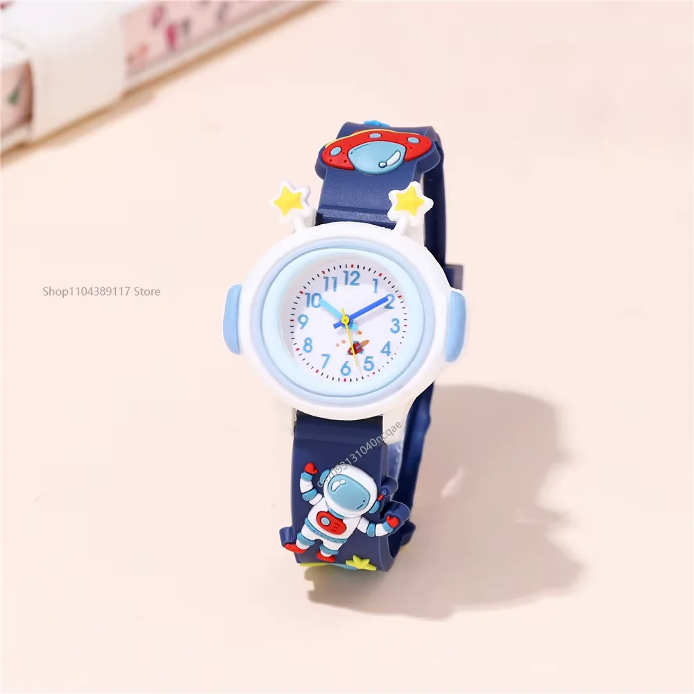 Orologio da polso per bambini con motivo astronauta, nastro in plastica colorata, orologio da regalo per studenti, ragazzo, ragazza, orologio da polso per bambini in silicone