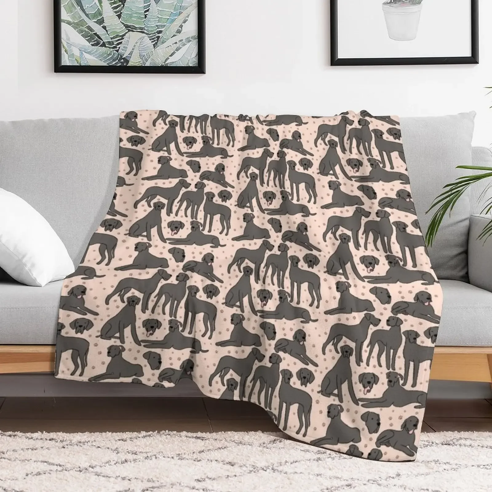 Great Dane pattern Throw Blanket Cozy Sofa Blanket for TV Watching Napping