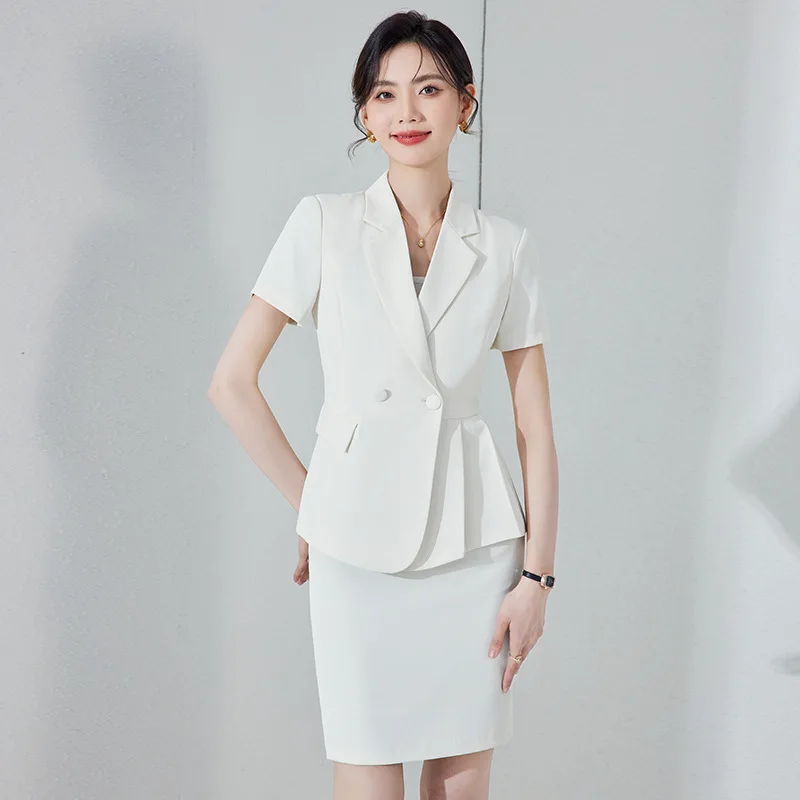 Business Suit Women's Summer Dignified Goddess Fan High-End Suit Jacket Workplace Formal Wear Jewelry Shop Workwear