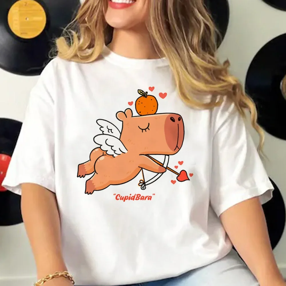 Capybara T-shirts Women Manga Graphic Tee Harajuku Top Female Japanese Manga Designer Clothing image 3