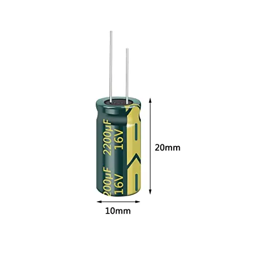 20pcs 16V 2200UF Capacitor 10X20mm(0.39x0.78in) High Frequency Aluminum Electrolytic Capacitors for TV, LCD Monitor,Game