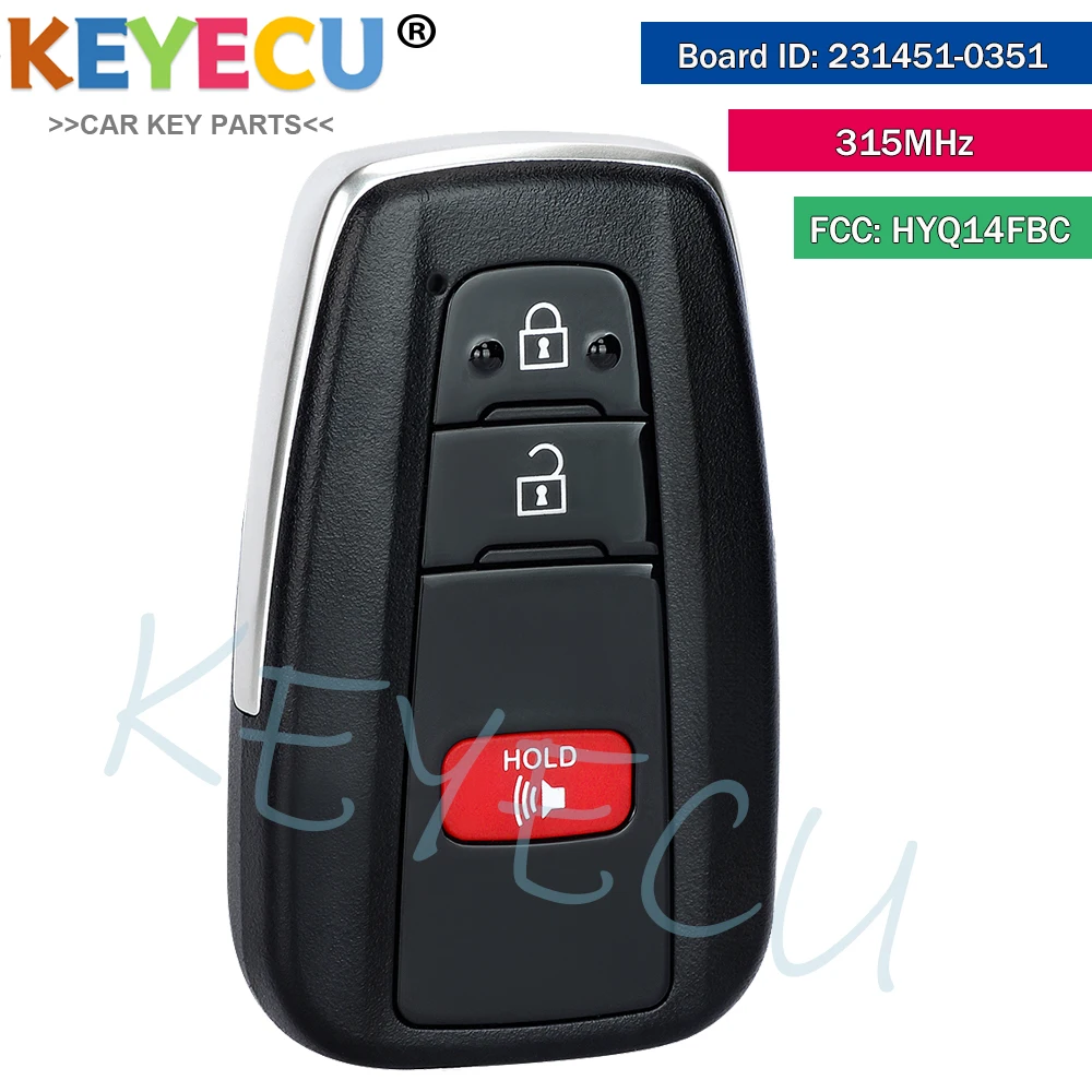 Smart Remote Key 314.3MHz For Toyota Prius 2016 2017 2018 RAV4 2019 2020 2021 8990H-0R010 89904-47530 HYQ14FBC Board 231451-0351