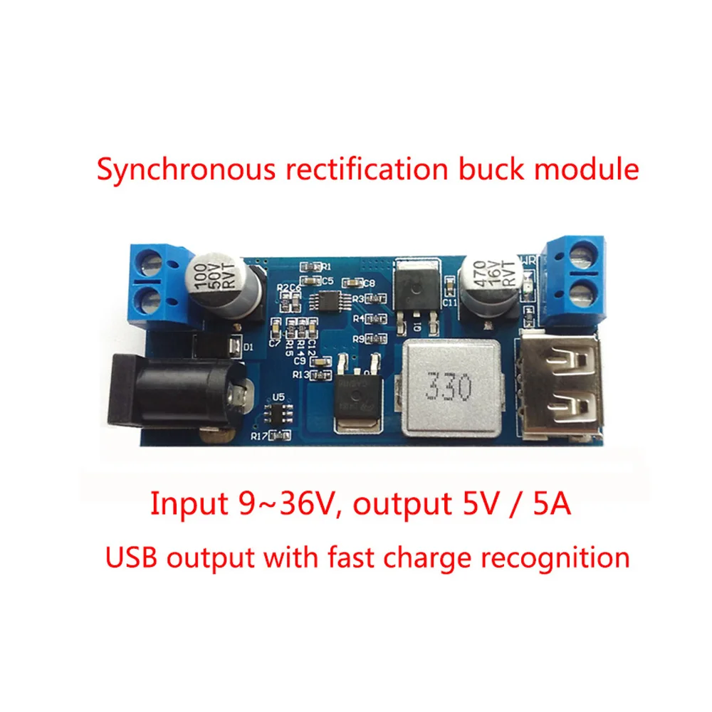 

Buck Converter DC-DC 24V/12V to 5V 5A Step Down Power Supply Board Adjustable USB Charging Module for Phone