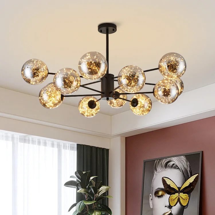 Nordic Starry Magic Bean Pendant Lamp Modern Light Luxury Creative Lighting for Bedroom Hotel Lobby Living Room Decoration