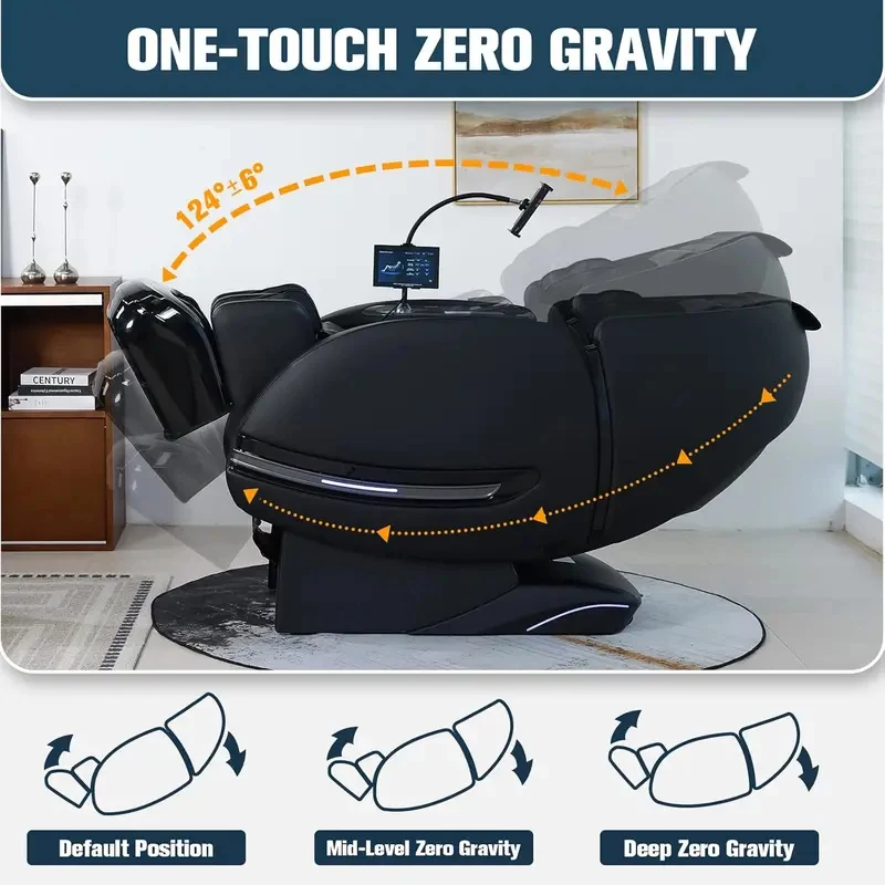 

4D Massage Chair Full Body Zero Gravity SL-Track Stretch Shiatsu Massage Recliner Chairs With Foot Rollers Waist & Calf Heating