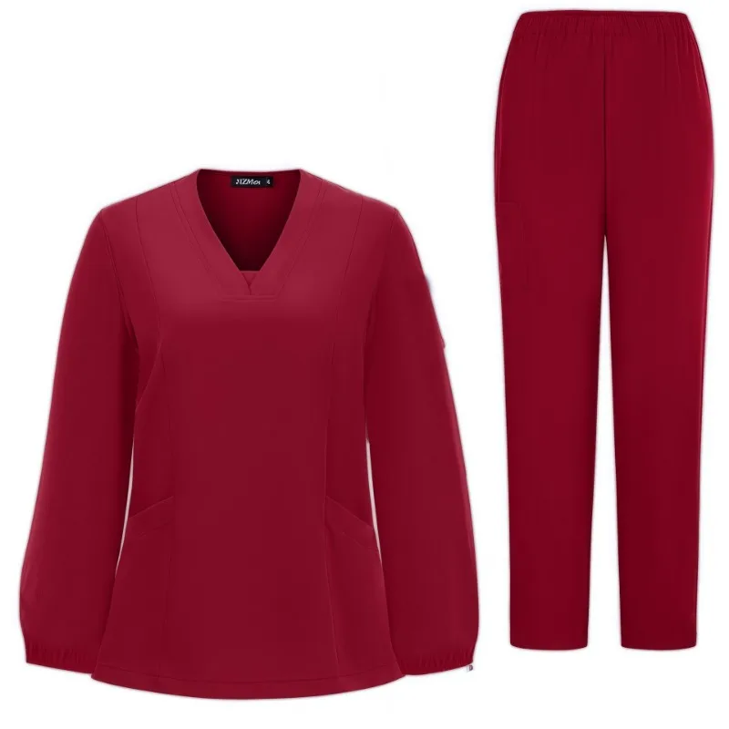 زي مستشفى الأسنان الصيفي القابل للتنفس بأكمام طويلة يناسب زي غرفة العمليات النسائية خفيف الوزن